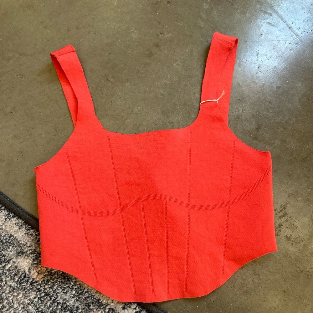 Free people movement orange cropped tank m/l